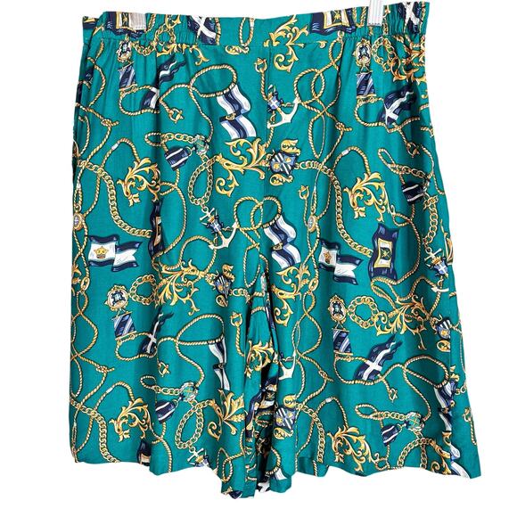 Vintage Portraits by Northern Isles Anchor Shorts Green Gold 14 - Picture 2 of 6